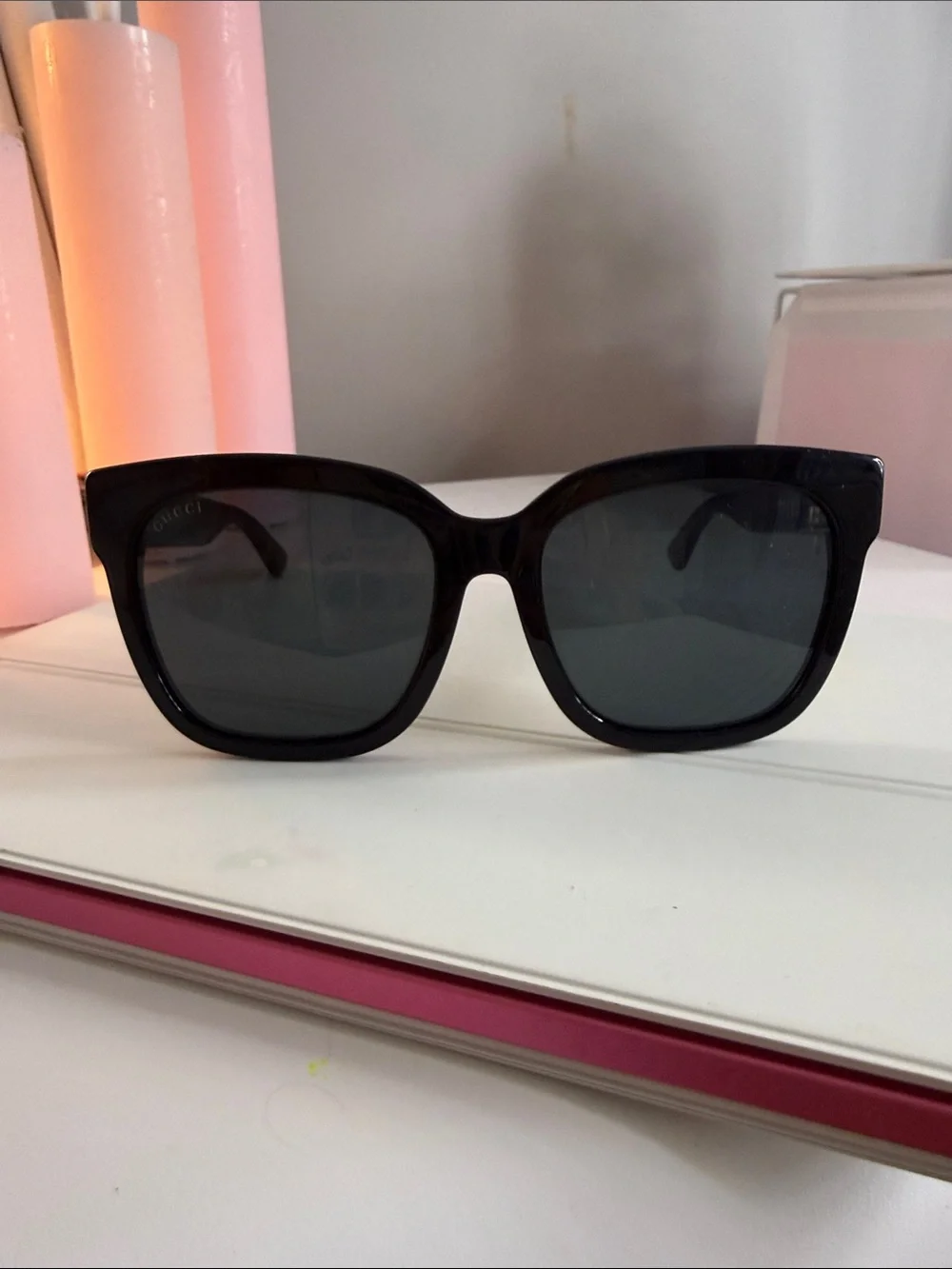 Gucci Black Sunglasses with Gold GG Emblem